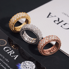 GL Iced Out Two Rows VVS Moissanite Hip Hop Ring