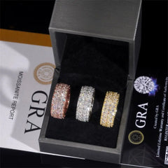 GL Round Cut Moissanite Men's Cluster Engagement Band Ring