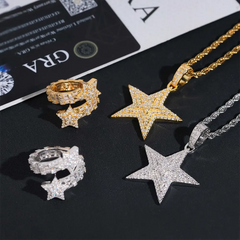 GL Star Shape Adjustable Open Band Ring