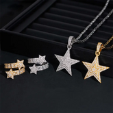 GL Star Shape Adjustable Open Band Ring