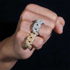 GL Iced Out Cuban Chain Hip Hop Band Ring
