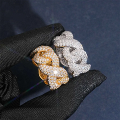 GL Iced Out Cuban Chain Hip Hop Band Ring