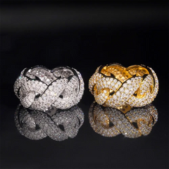 GL Iced Out Cuban Chain Hip Hop Band Ring