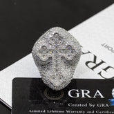 GL Cross-Border Selling Fancy Cross High 925 Silver Moissanite Personality Hip Hop Ring
