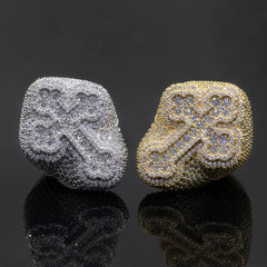 GL Cross-Border Selling Fancy Cross High 925 Silver Moissanite Personality Hip Hop Ring