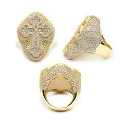 GL Cross-Border Selling Fancy Cross High 925 Silver Moissanite Personality Hip Hop Ring