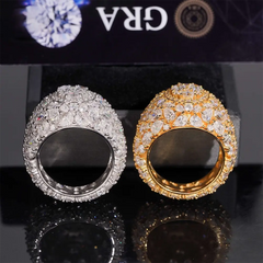 GL Cluster Iced Out Moissanite Ring