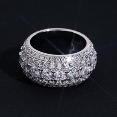 GL Full Round Cut 5A+ Diamond Men's Hip Hop Wedding Ring