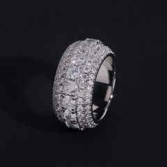 GL Full Round Cut 5A+ Diamond Men's Hip Hop Wedding Ring