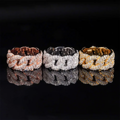 GL 14K Two-Tone Moissanite Cuban Link Diamond Ring