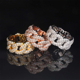 GL 14K Two-Tone Moissanite Cuban Link Diamond Ring