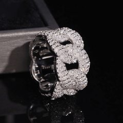 GL Iced Out Moissanite Mens Cuban Ring