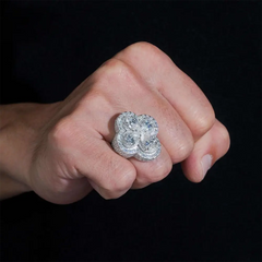 GL Pear Cut Four Leaf Clover Moissanite Diamond Ring