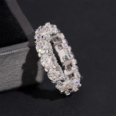 GL Round Cut Full Eternity Band Moissanite Ring