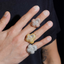 8CT VVS Moissanite Iced Out Statement Ring