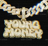 GL Young Money Pendant S925 Plated 16K Gold VVS moissanite diamonds