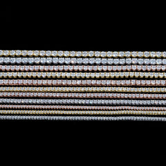 GL3MM 4MM 6MM 5A+ Diamond Tennis Chain 14K Gold Plated
