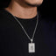 925 Silver Jesus Rectangle Plate VVS Moissanite Pendant