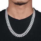 GL 15mm 4 Rows Cuban Link Chain Hiphop Iced Out 5A+ Diamond 14K Gold Plated