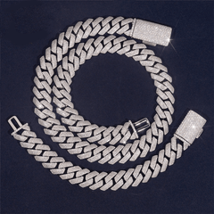 GL 15mm 4 Rows Cuban Link Chain Hiphop Iced Out 5A+ Diamond 14K Gold Plated