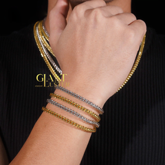 4MM Stainless Steel Cuban Chain With VVS Moissanite Box Clasp