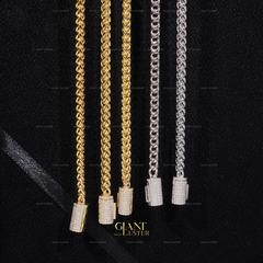 4MM Stainless Steel Cuban Chain With VVS Moissanite Box Clasp