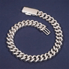 GL 20mm Miami Cuban Link Chain Hiphop Iced Out 5A+ Diamond 14K Gold Plated