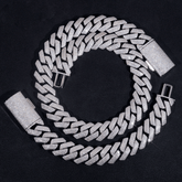 GL 20mm 4 Rows Cuban Link Chain Hiphop Iced Out 5A+ Diamond 14K Gold Plated