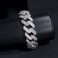 GL 20mm 4 Rows Cuban Link Chain Hiphop Iced Out 5A+ Diamond 14K Gold Plated