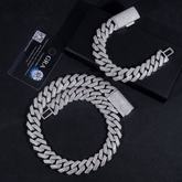 GL 20mm 4 Rows Cuban Link Chain Hiphop Iced Out 5A+ Diamond 14K Gold Plated