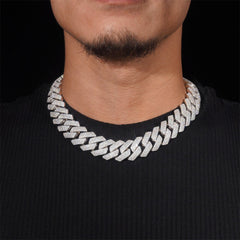 GL 20mm Miami Cuban Link Chain Hiphop Iced Out 5A+ Diamond 14K Gold Plated