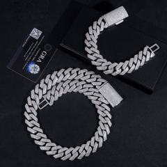 GL 20mm 4 Rows Cuban Link Chain Hiphop Iced Out 5A+ Diamond 14K Gold Plated