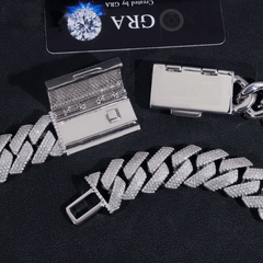 GL 20mm 4 Rows Cuban Link Chain Hiphop Iced Out 5A+ Diamond 14K Gold Plated