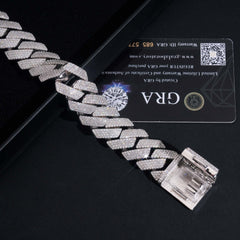 GL 20mm Miami Cuban Link Chain Hiphop Iced Out 5A+ Diamond 14K Gold Plated