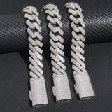 GL 20mm Miami Cuban Link Chain Hiphop Iced Out 5A+ Diamond 14K Gold Plated