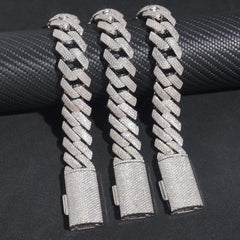 GL 20mm Miami Cuban Link Chain Hiphop Iced Out 5A+ Diamond 14K Gold Plated