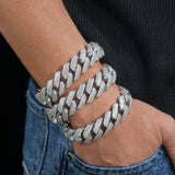 GL 20mm Miami Cuban Link Chain Hiphop Iced Out 5A+ Diamond 14K Gold Plated