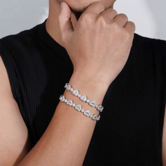 8.5MM Heart Shaped VVS Moissanite Chain Necklace