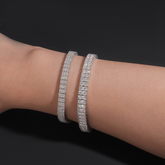 GL Iced Out S925 Silver Double Row Moissanite Diamond Tennis Necklace