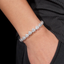 8MM S925 Silver Heart Shaped VVS Moissanite Cuban Link Chain Bracelet