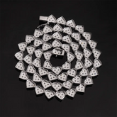 8MM Heart Shaped VVS Moissanite Cuban Link Chain Bracelet