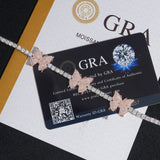 GL Butterfly Iced Out 925 Silver VVS Moissanite Bracelet Tennis Chain
