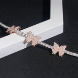 GL Butterfly Iced Out 925 Silver VVS Moissanite Bracelet Tennis Chain