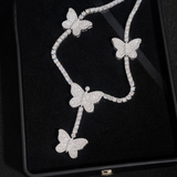 GL Butterfly S925 Silver Moissanite Diamond Tennis Necklace