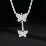 GL Butterfly S925 Silver Moissanite Diamond Tennis Necklace