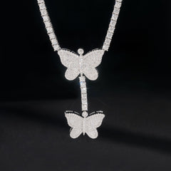 GL Butterfly S925 Silver Moissanite Diamond Tennis Necklace