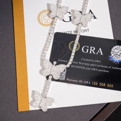 GL Butterfly S925 Silver Moissanite Diamond Tennis Necklace