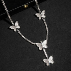 GL Butterfly S925 Silver Moissanite Diamond Tennis Necklace