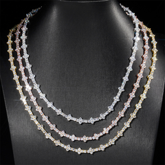 GL Mini Cross Silver VVS Moissanite Tennis Chain