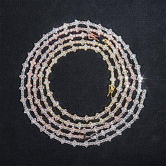 GL Mini Cross Silver VVS Moissanite Tennis Chain